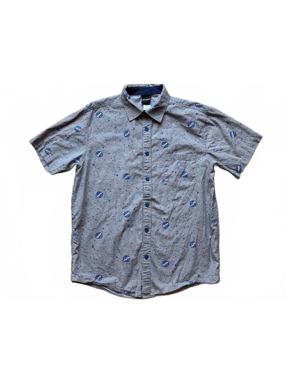 VINTAGE / RETRO NASA ALL-OVER PRINT BUTTON Size M